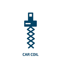 car coil vector icon. car coil, car, engine filled icons from flat car parts concept. Isolated black glyph icon, vector illustration symbol element for web design and mobile apps