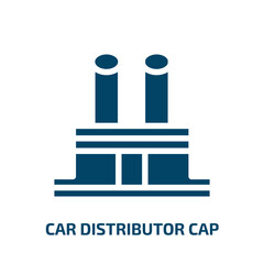 car distributor cap vector icon. car distributor cap, auto, motor filled icons from flat car parts concept. Isolated black glyph icon, vector illustration symbol element for web design and mobile apps