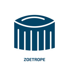 zoetrope vector icon. zoetrope, cinema, motion filled icons from flat cinema concept. Isolated black glyph icon, vector illustration symbol element for web design and mobile apps
