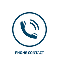 phone contact vector icon. phone contact, contact, communication filled icons from flat phone icons concept. Isolated black glyph icon, vector illustration symbol element for web design and mobile