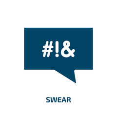 swear vector icon. swear, angry, cartoon filled icons from flat messages communication concept. Isolated black glyph icon, vector illustration symbol element for web design and mobile apps