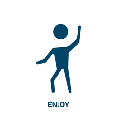 enjoy vector icon. enjoy, fun, leisure filled icons from flat introvert concept. Isolated black glyph icon, vector illustration symbol element for web design and mobile apps