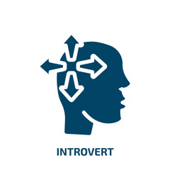 introvert vector icon. introvert, alone, psychology filled icons from flat introvert concept. Isolated black glyph icon, vector illustration symbol element for web design and mobile apps