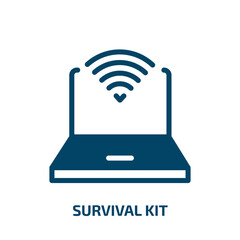survival kit vector icon. survival kit, equipment, kit filled icons from flat introvert concept. Isolated black glyph icon, vector illustration symbol element for web design and mobile apps