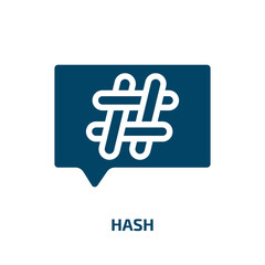 hash vector icon. hash, trend, tag filled icons from flat social media concept. Isolated black glyph icon, vector illustration symbol element for web design and mobile apps