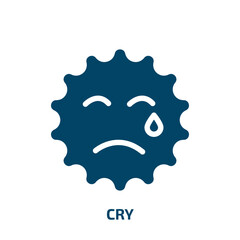cry vector icon. cry, sad, happy filled icons from flat social media concept. Isolated black glyph icon, vector illustration symbol element for web design and mobile apps