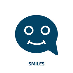 smiles vector icon. smiles, smile, face filled icons from flat discussion concept. Isolated black glyph icon, vector illustration symbol element for web design and mobile apps