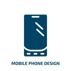 mobile phone design vector icon. mobile phone design, button, phone filled icons from flat phoneset concept. Isolated black glyph icon, vector illustration symbol element for web design and mobile
