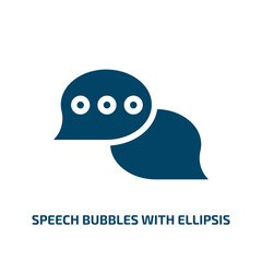 speech bubbles with ellipsis vector icon. speech bubbles with ellipsis, discussion, communication filled icons from flat chatting concept. Isolated black glyph icon, vector illustration symbol element