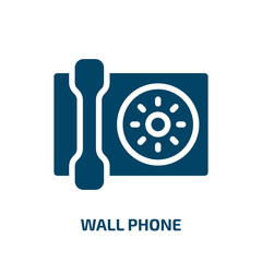 wall phone vector icon. wall phone, phone, website filled icons from flat history of phones concept. Isolated black glyph icon, vector illustration symbol element for web design and mobile apps