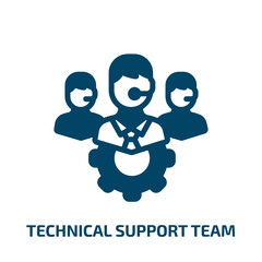 technical support team vector icon. technical support team, support, business filled icons from flat support concept. Isolated black glyph icon, vector illustration symbol element for web design and