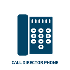 call director phone vector icon. call director phone, director, call filled icons from flat history of phones concept. Isolated black glyph icon, vector illustration symbol element for web design and