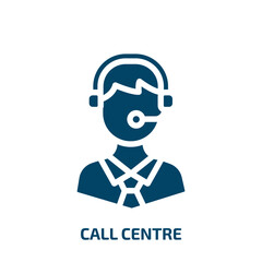 call centre vector icon. call centre, operator, contact filled icons from flat support concept. Isolated black glyph icon, vector illustration symbol element for web design and mobile apps