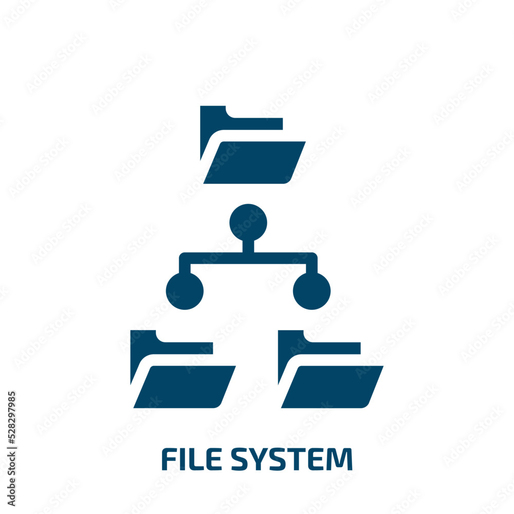 Poster file system vector icon. file system, system, data filled icons from flat data organization concept.