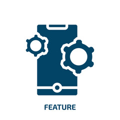 feature vector icon. feature, information, technology filled icons from flat web development concept. Isolated black glyph icon, vector illustration symbol element for web design and mobile apps