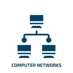 Obraz premium computer networks vector icon. computer networks, internet, network filled icons from flat computer functions concept. Isolated black glyph icon, vector illustration symbol element for web design and