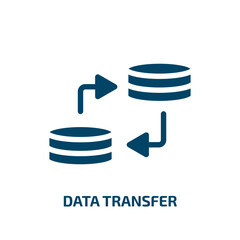 Fototapeta premium data transfer vector icon. data transfer, data, network filled icons from flat computer functions concept. Isolated black glyph icon, vector illustration symbol element for web design and mobile apps