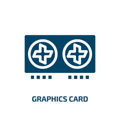 graphics card vector icon. graphics card, card, business filled icons from flat hardware concept. Isolated black glyph icon, vector illustration symbol element for web design and mobile apps