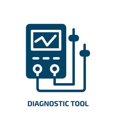 diagnostic tool vector icon. diagnostic tool, tool, diagnostic filled icons from flat network architecture concept. Isolated black glyph icon, vector illustration symbol element for web design and