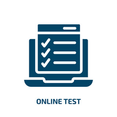 online test vector icon. online test, test, computer filled icons from flat online learning concept. Isolated black glyph icon, vector illustration symbol element for web design and mobile apps