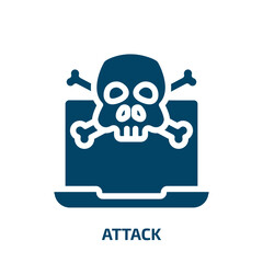 attack vector icon. attack, technology, danger filled icons from flat internet security concept. Isolated black glyph icon, vector illustration symbol element for web design and mobile apps