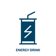 energy drink vector icon. energy drink, energy, drink filled icons from flat nerd concept. Isolated black glyph icon, vector illustration symbol element for web design and mobile apps