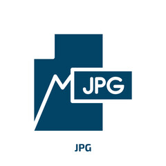 jpg vector icon. jpg, file, music filled icons from flat web design concept. Isolated black glyph icon, vector illustration symbol element for web design and mobile apps
