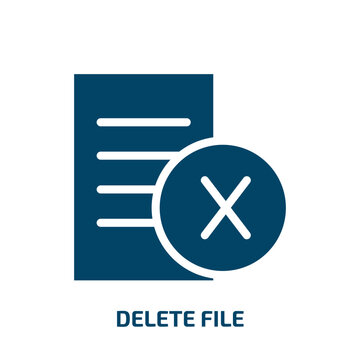 delete file vector icon. delete file, delete, search filled icons from flat cloud service concept. Isolated black glyph icon, vector illustration symbol element for web design and mobile apps