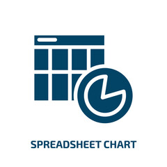 spreadsheet chart vector icon. spreadsheet chart, document, chart filled icons from flat computer and media concept. Isolated black glyph icon, vector illustration symbol element for web design and