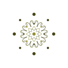 Fototapeta premium Abstract Symmethrical Round Shape fractal Mandala Like Floral Inspiration Pattern 