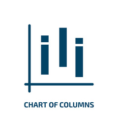 chart of columns vector icon. chart of columns, chart, presentation filled icons from flat computer and media concept. Isolated black glyph icon, vector illustration symbol element for web design and