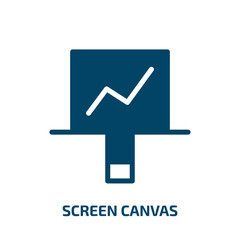 screen canvas vector icon. screen canvas, screen, presentation filled icons from flat modern screen concept. Isolated black glyph icon, vector illustration symbol element for web design and mobile