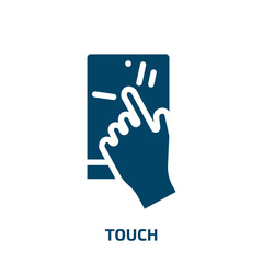 Obraz premium touch vector icon. touch, smartphone, smart filled icons from flat modern screen concept. Isolated black glyph icon, vector illustration symbol element for web design and mobile apps