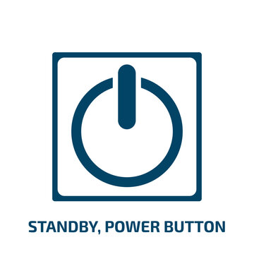 standby, power button vector icon. standby, power button, standby, button filled icons from flat computer and media concept. Isolated black glyph icon, vector illustration symbol element for web