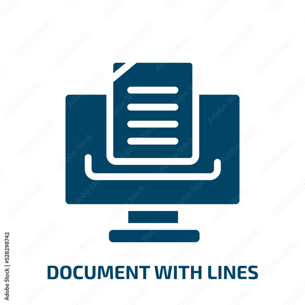 Poster document with lines vector icon. document with lines, document, computer filled icons from flat comp