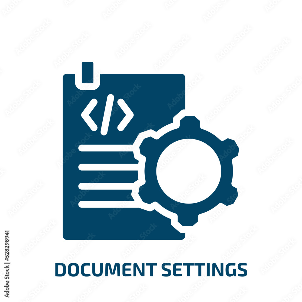 Poster document settings vector icon. document settings, document, business filled icons from flat programm