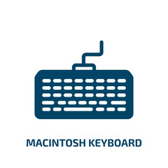 macintosh keyboard vector icon. macintosh keyboard, screen, computer filled icons from flat apple devices concept. Isolated black glyph icon, vector illustration symbol element for web design and - obrazy, fototapety, plakaty