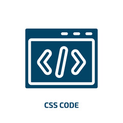 css code vector icon. css code, css, html filled icons from flat programming line craft concept. Isolated black glyph icon, vector illustration symbol element for web design and mobile apps