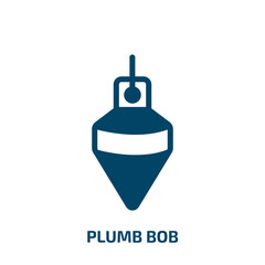 Obraz premium plumb bob vector icon. plumb bob, tool, steel filled icons from flat carpentry concept. Isolated black glyph icon, vector illustration symbol element for web design and mobile apps