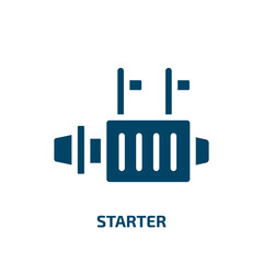 Obraz premium starter vector icon. starter, auto, equipment filled icons from flat car parts concept. Isolated black glyph icon, vector illustration symbol element for web design and mobile apps