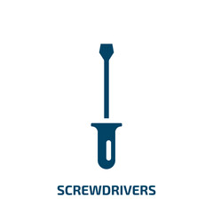 screwdrivers vector icon. screwdrivers, screwdriver, repair filled icons from flat construction concept. Isolated black glyph icon, vector illustration symbol element for web design and mobile apps