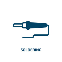 soldering vector icon. soldering, equipment, technology filled icons from flat construction and tools concept. Isolated black glyph icon, vector illustration symbol element for web design and mobile