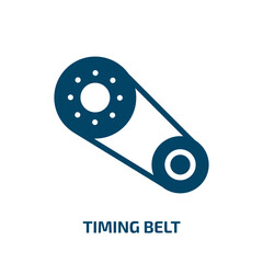 timing belt vector icon. timing belt, service, belt filled icons from flat car parts concept. Isolated black glyph icon, vector illustration symbol element for web design and mobile apps