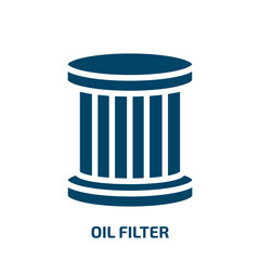 oil filter vector icon. oil filter, oil, filter filled icons from flat car parts concept. Isolated black glyph icon, vector illustration symbol element for web design and mobile apps