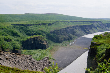 Schlucht vom  Jökulsá á Fjöllum. Dieser Fluss ist mit 206 km Länge der zweitlängste Fluss...