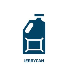 jerrycan vector icon. jerrycan, industry, oil filled icons from flat construction concept. Isolated black glyph icon, vector illustration symbol element for web design and mobile apps