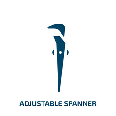 adjustable spanner vector icon. adjustable spanner, repair, spanner filled icons from flat construction concept. Isolated black glyph icon, vector illustration symbol element for web design and mobile