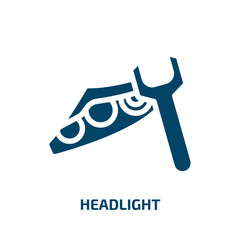 headlight vector icon. headlight, vehicle, car filled icons from flat car repair concept. Isolated black glyph icon, vector illustration symbol element for web design and mobile apps