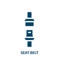 seat belt vector icon. seat belt, safety, belt filled icons from flat car repair concept. Isolated black glyph icon, vector illustration symbol element for web design and mobile apps