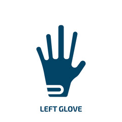 Fototapeta premium left glove vector icon. left glove, glove, gloves filled icons from flat tools and machinery concept. Isolated black glyph icon, vector illustration symbol element for web design and mobile apps